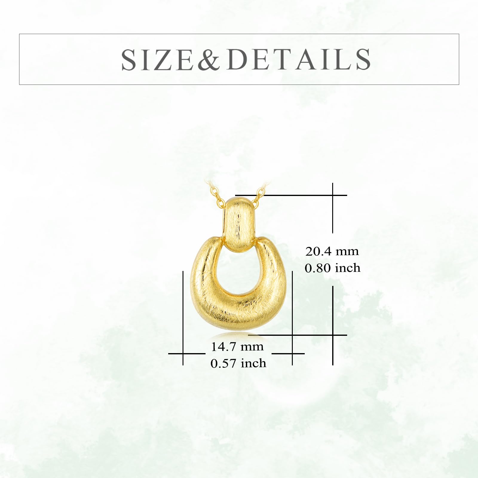YFN Cadena de oro grueso de plata de ley en forma de U minimalista colgante collar declaración joyas regalo de moda para mujer