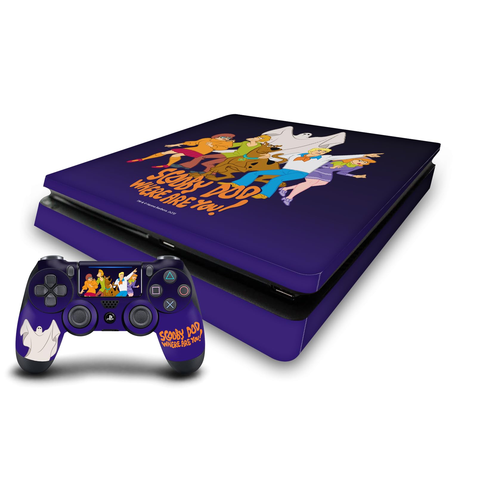 Sticker Scooby-Doo PS4 Slim vinyle pour masquer les rayures de console et manette