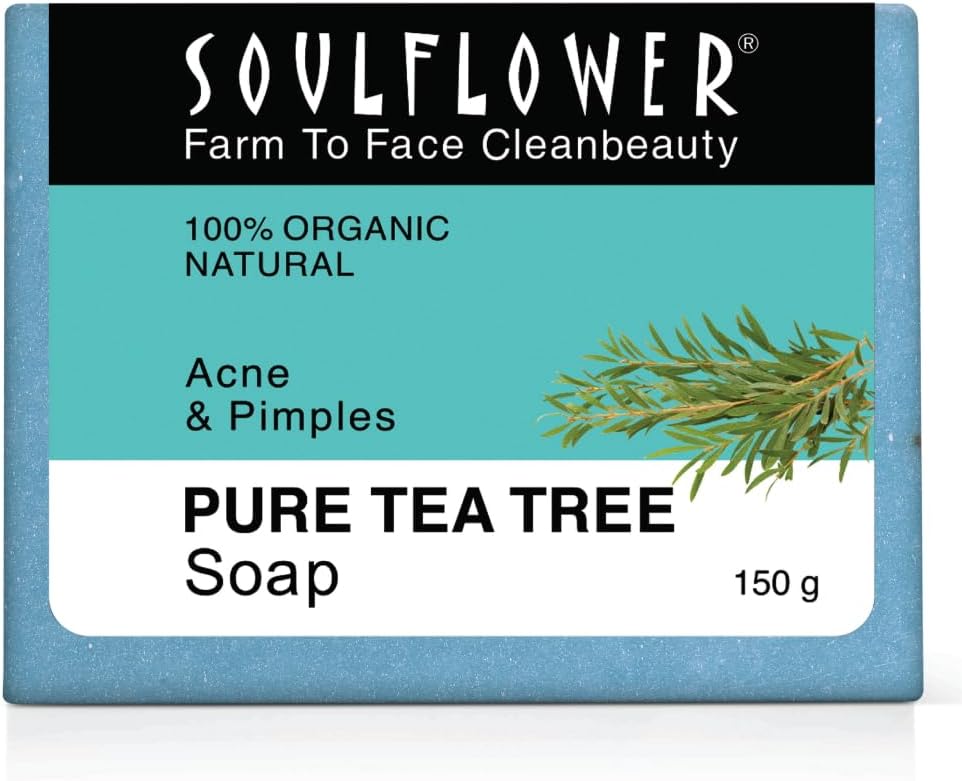 Tea Tree Soap Handmade, 100% Pure, Natural & Cold processed Grade 1 BIS Standard Premium & Luxurious Soap with Essential Oils, Exotic Herbs & Aroma, 150g