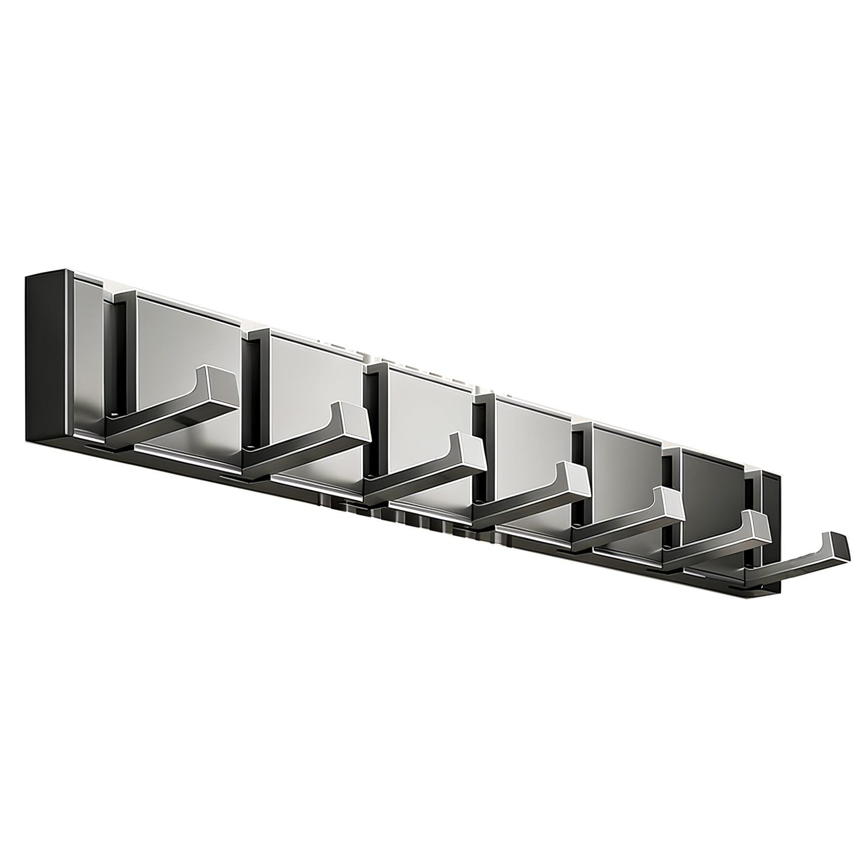 Tzufa Black Foldable Coat Rack Wall Mounted Aluminum Coat Hooks Hanger Organizer