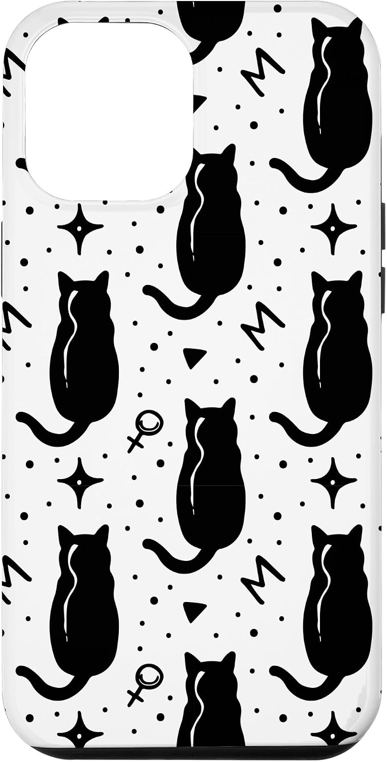 iPhone SE (2020) / 7 / 8 Cool Halloween Black Cats Polka Dots White Background Phone Case