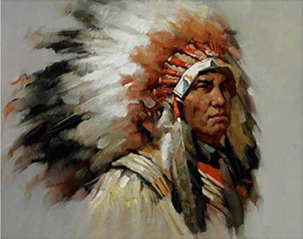 Peinture diamant 5D indien homme, kit de loisir créatif à offrir 50x70