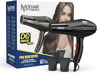 Pro Hair Dryer 5000W DC Motor with Concentrator Nozzles, Professional Fast Drying, Smooth & Powerful Airflow | سيشوار احترافي موتور DC بقوة 5000 وات مع فوهات تركيز لتجفيف سريع وتصفيف م