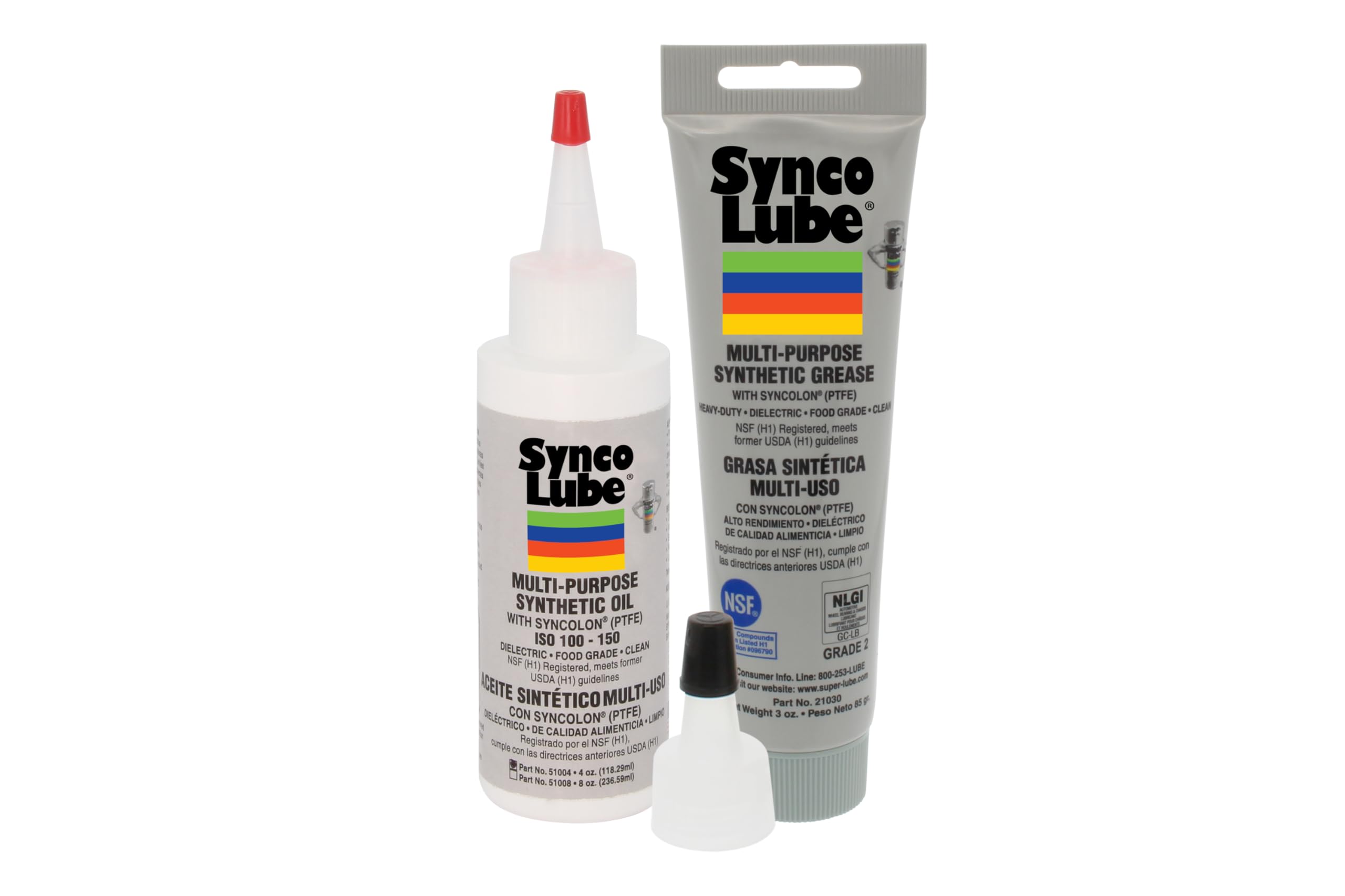 Super Synco Lube 21030 Mehrzweckfett mit Aufsatz + 51004 Synthetiköl – Premium Schmiermittel-Set mit Syncolon (PTFE) | Hochleistungsfett & Feinöl für Mechanik, Outdoor, Maschinen & Präzisionsteile