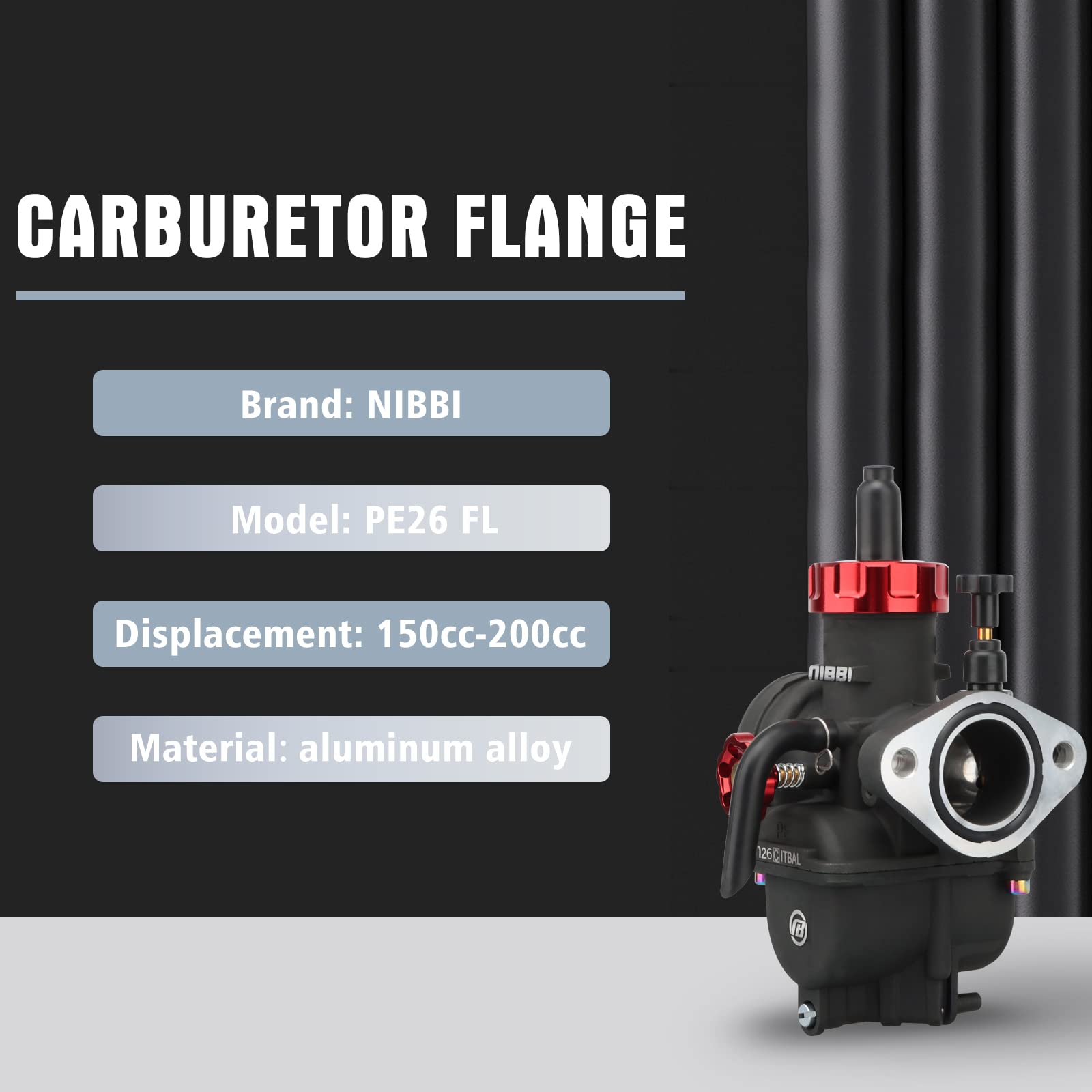 Snapklik.com : NIBBI Carburetor PE26mm, Fits 150cc-200cc Flange ...