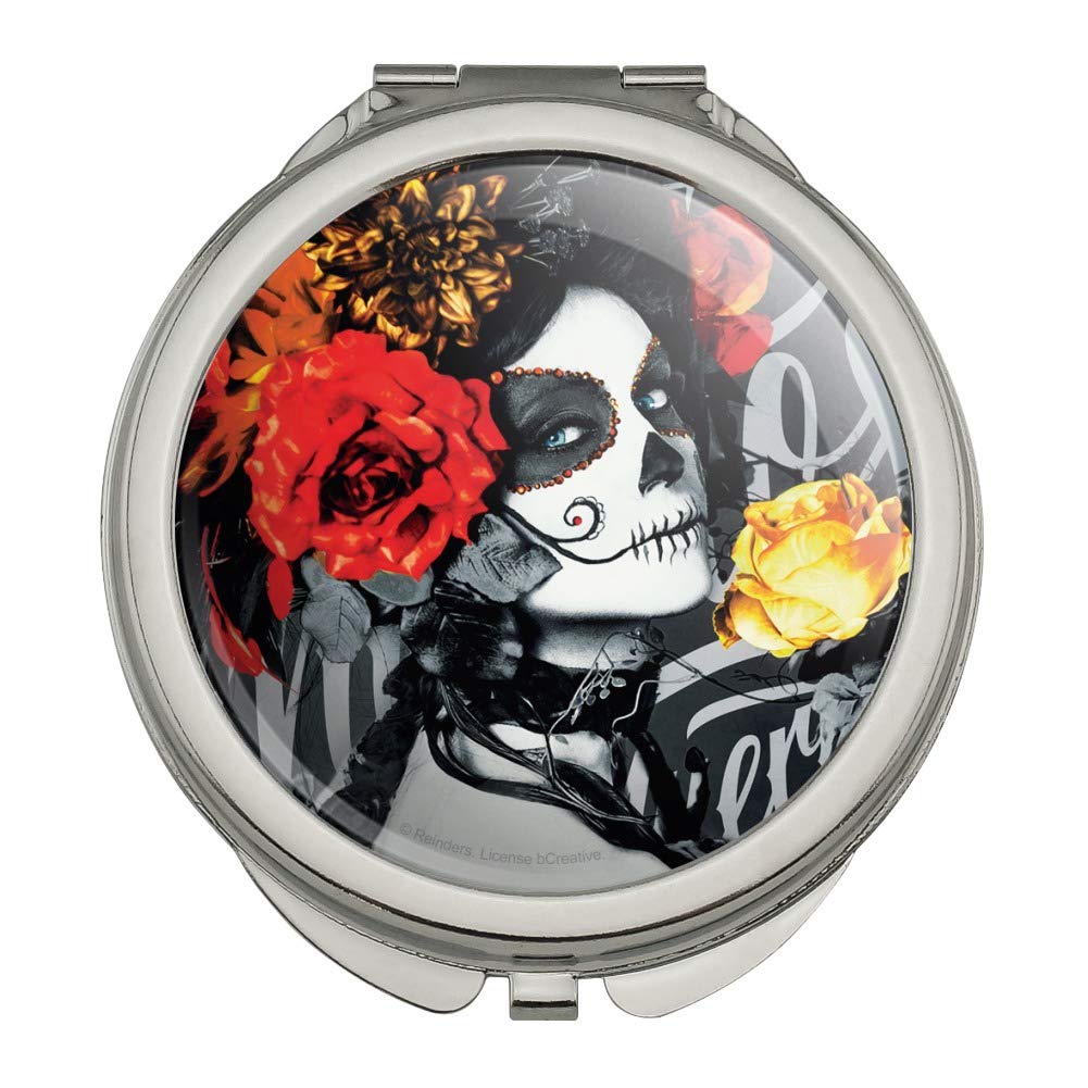 GRAPHICS & MORE Dia de los Muertos Day of The Dead Woman Tattoo Compact Travel Purse Handbag Makeup Mirror