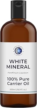Mystic Moments | White Mineral Oil Carrier Oil - 500ml - Pure & Natural Oil Perfect for Hair, Face, Nails, Aromatherapy, Massage and Oil Dilution Vegan GMO Free