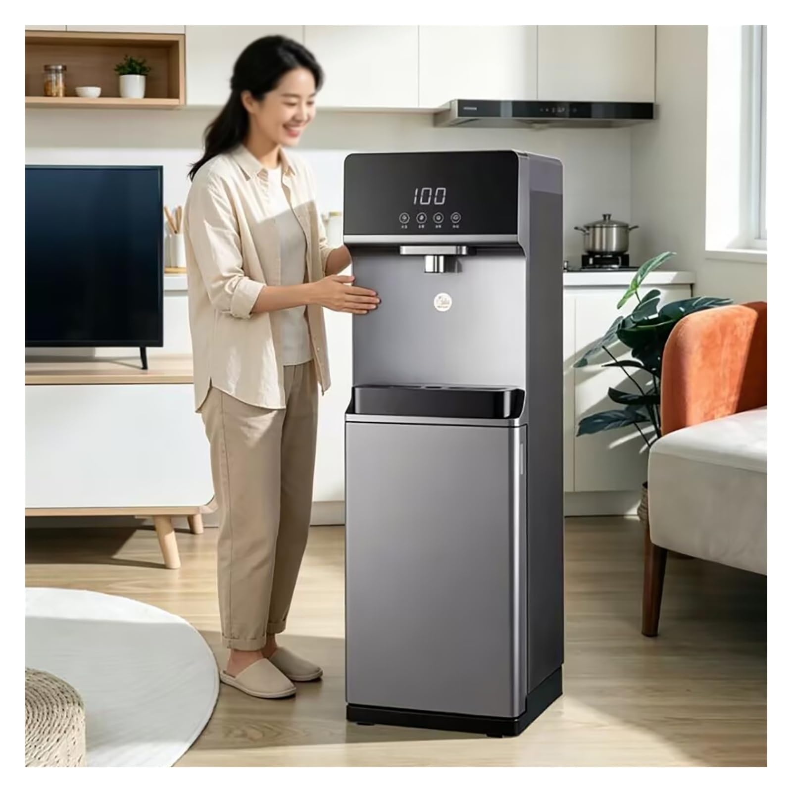 Dispensador Agua Enfriador De Agua De Pie Se Calienta En 3 Segundos, 5 Ajustes Temperatura Dosificador Aguas Garrafas 5 Y 8 litros Carga Inferior Ideal para Té Y Café, Uso Comercial