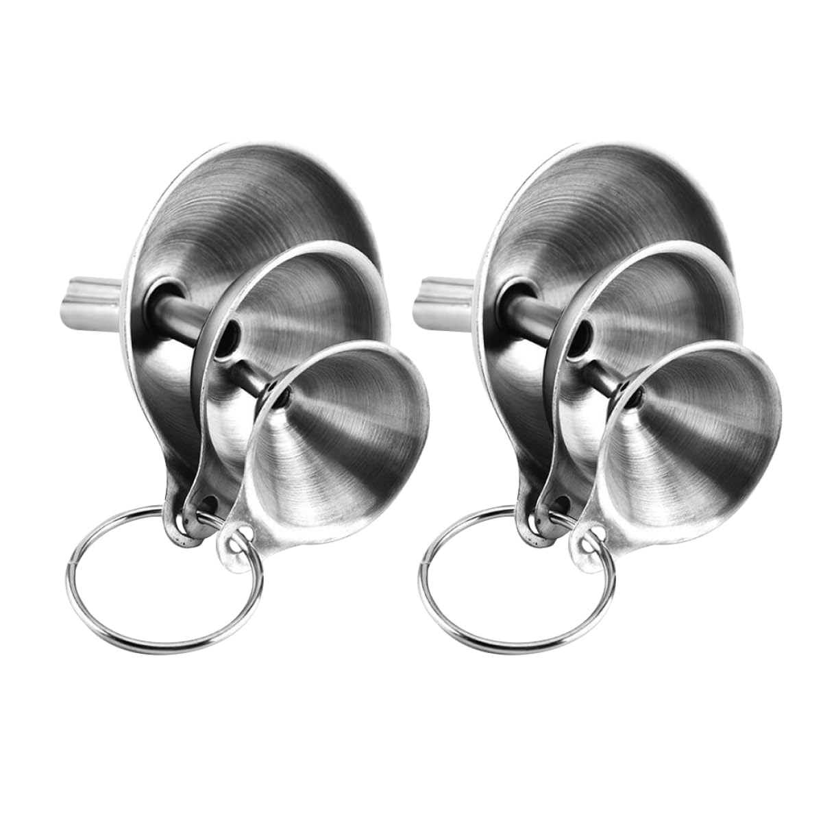 Ciieeo 4 Set Pz mini imbuto in metallo imbuti per cucina separatore di profumo imbuto da cucina per l'olio a bocca larga Acciaio inossidabile dell'olio