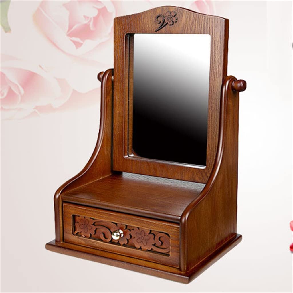 Miroir de vanité réversible et boîte à bijoux pour coiffeuse chic