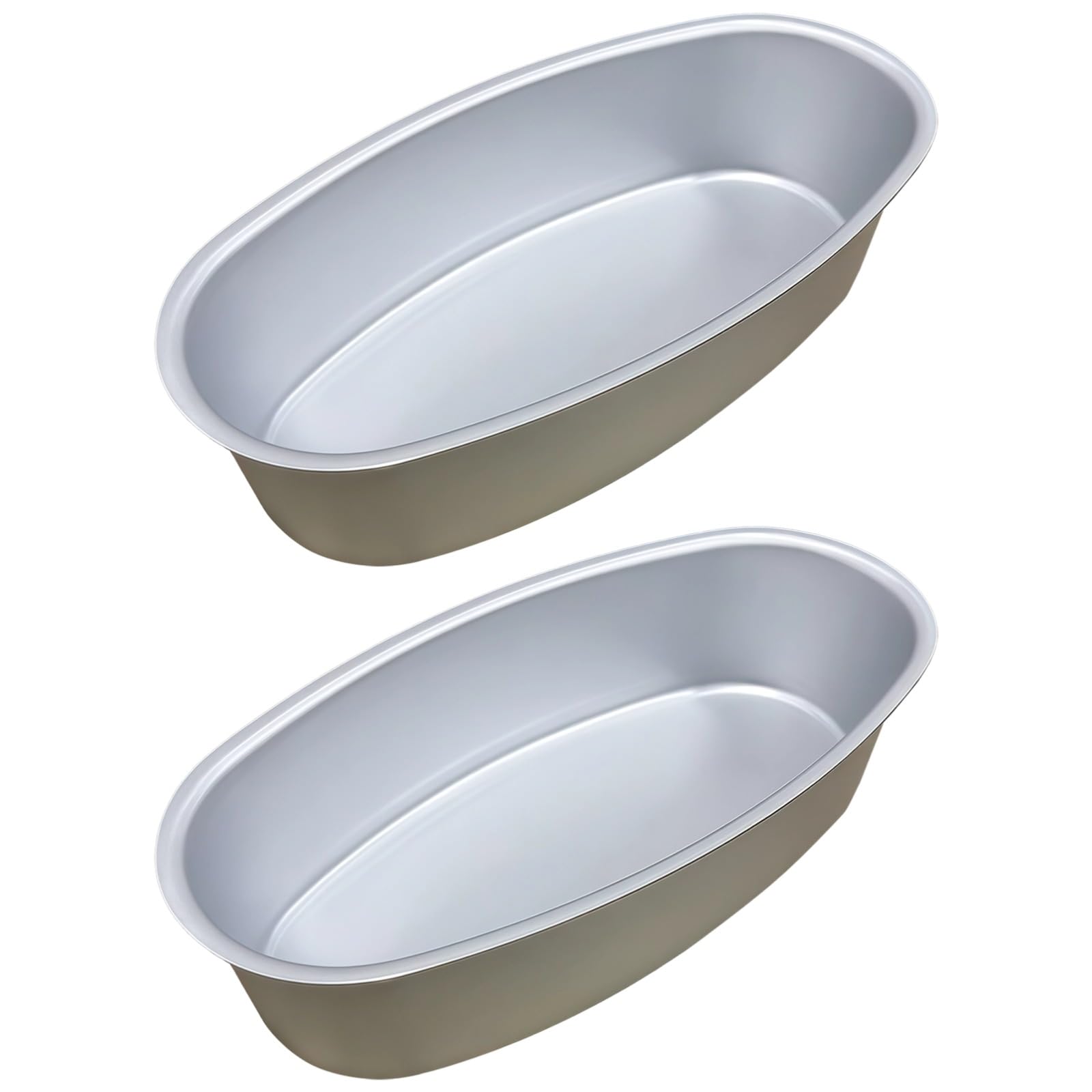 Générique Lot de 2 moules ovales en aluminium pour la cuisson, moules à leche flan, ustensiles pour dessert philippin traditionnel, surface lisse pour un nettoyage facile et un démoulage aisé