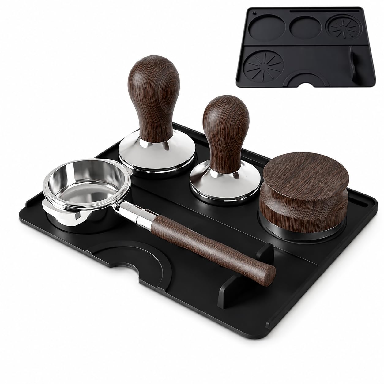 Street27 Silicone Coffee Machine Mat for Espresso Setup | Heat Resistant Non-Slip Coffee Tamper Mat & Countertop Protector Tray for Coffee Maker Accessories 9.8 x 7.8 Inch-image-44