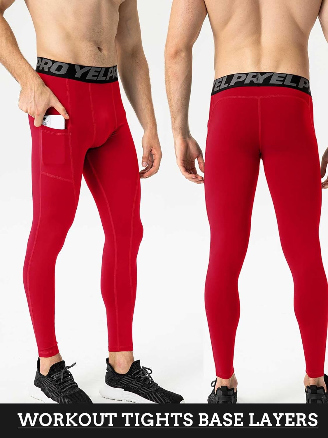 1/3 Pack Mens Compression Pants Running Tights Athletic Sports Baselayer Pockets Basketball Active Tights - Image 6