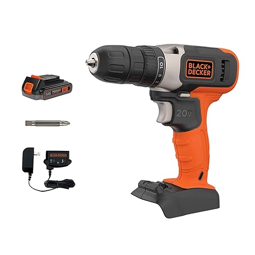 BLACK+DECKER 20V MAX Cordless Drill Kit with ‎Battery, Charger, Includes