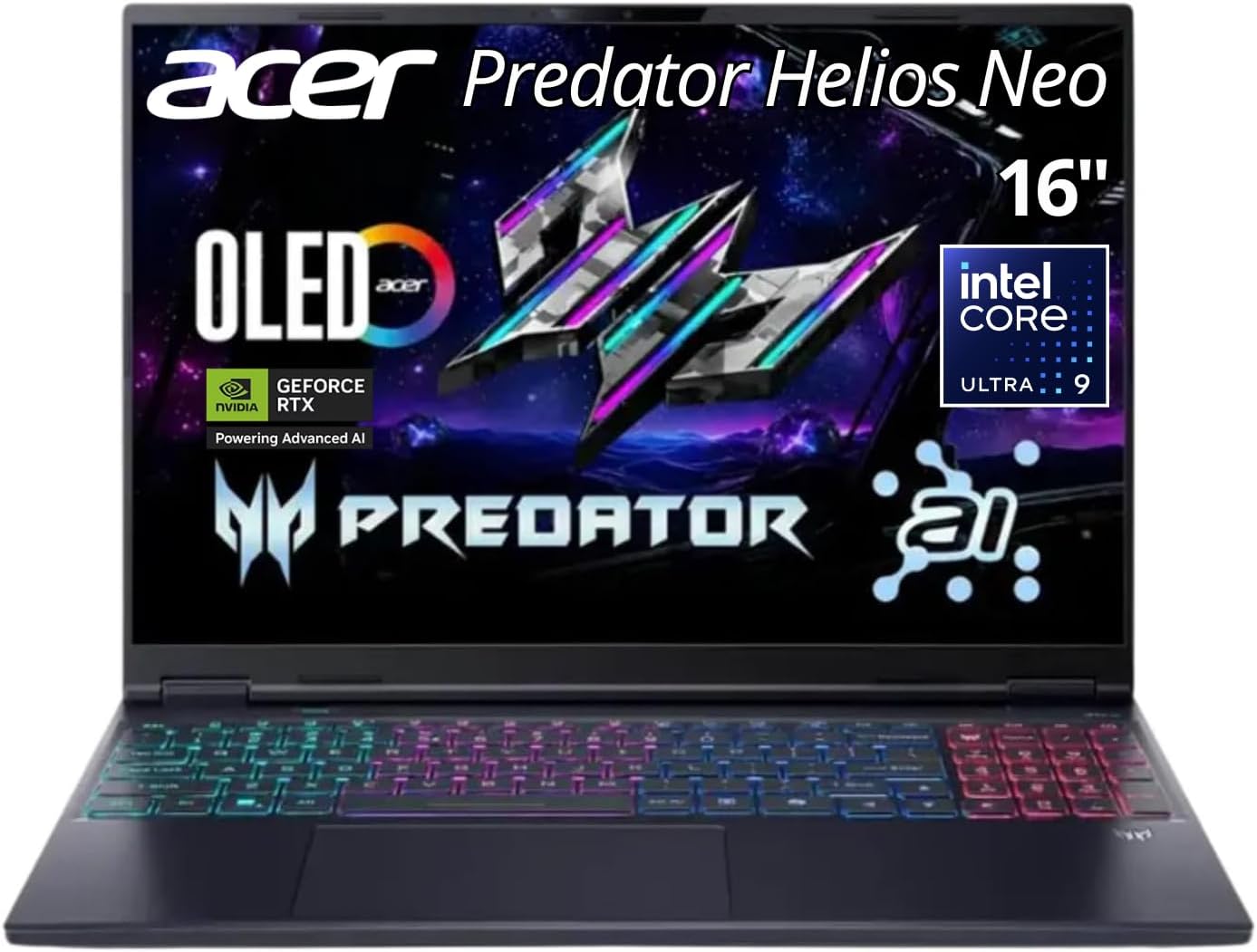 acer Predator Helios Neo 14 AI Gaming Laptop PHN14-71-939W | 14.5" WQXGA+ OLED 120Hz | Intel Core Ultra 9 285H | NVIDIA GeForce RTX 5060 8GB GDDR7 | 16GB LPDDR5X | 1TB SSD | WiFi 7 | Win 11