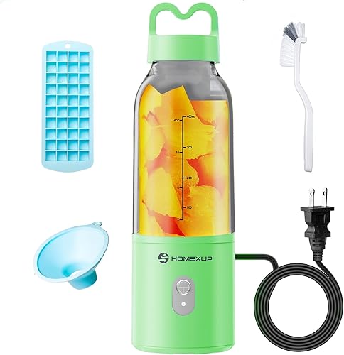 Miniatura 9 de Licuadora Personal Portátil de 17 OZ/500 ML Exprimidor, Licuadora de Tamaño Personal de 175W, Ideal para Batidos, Mezcla de Hielo, Extracción de