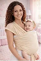 Baby Sling Wrap Mamãe Canguru – Confortável, Ergonômico, Tecido Malha Gel 100% Poliéster – Prático de Lavar – Uso Diário (AVELÃ)