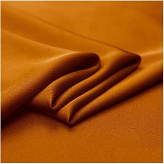 Satin Fabric, Stretch Silk Double Georgette Fabric Multicolor 19mm x 55 Inch(Amber Yellow)