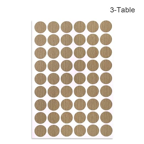 Miniatura 2 de uxcell 3 hojas162 piezas de calcomanías para cubrir agujeros de tornillo, 0.827 in de diámetro de PVC, tapas autoadhesivas a prueba de polvo para