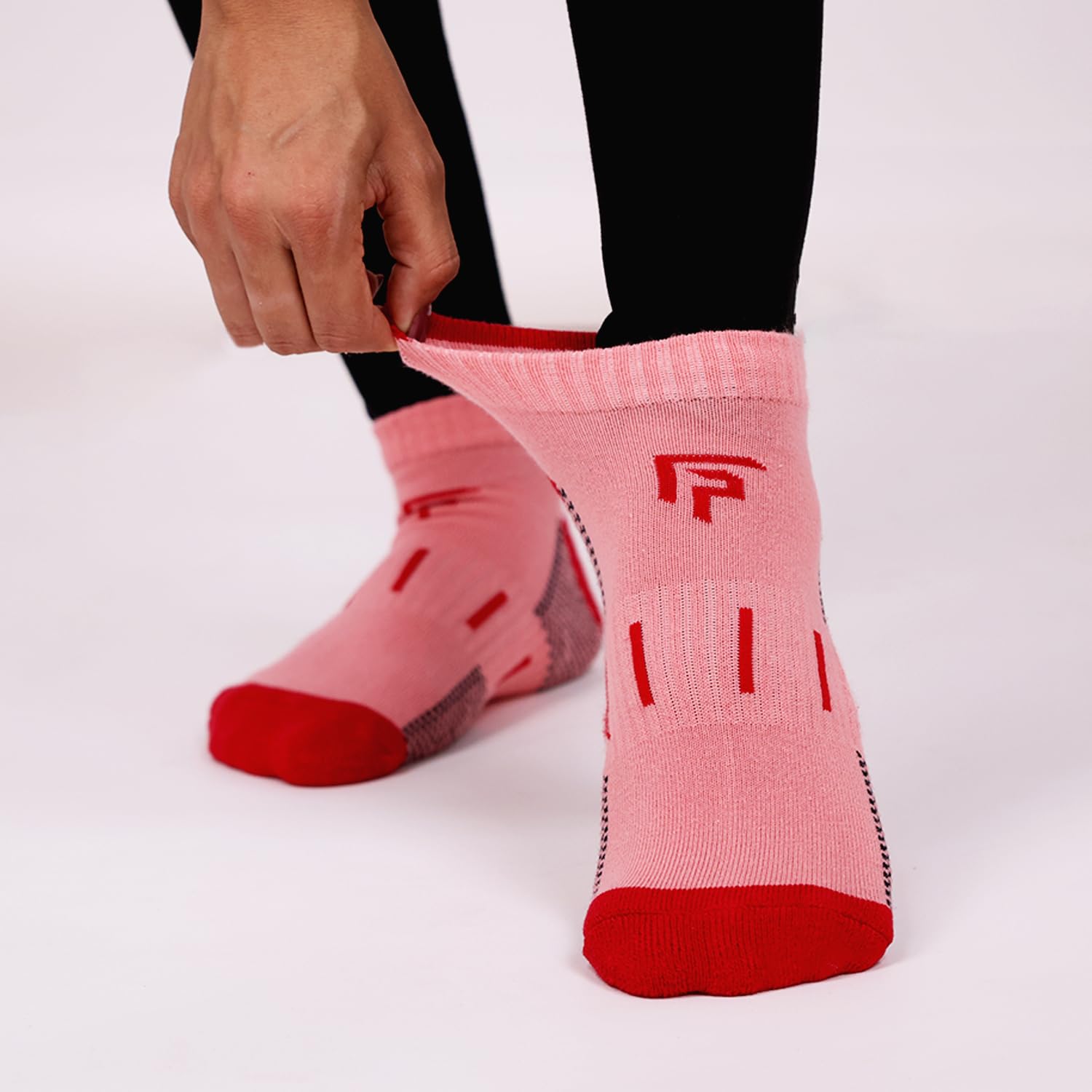 FOOTPRINTS Bamboo Unisex Sports Socks for Kids | Ankle Length | Anti Odour & Breathable | Cushioned Base & Anti-Bacterial | Purple,White &Pink | 9-12 Year | Pack of 3 - Image 4 thumbnail