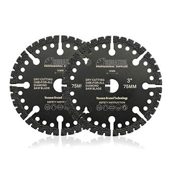 SHDIATOOL Diamond Metal Cutting Disc 3-Inch,Saw Blade All Purpose Cut Off Wheel for Rebar Metal Angle Iron Stainless Steel Marble Granite 75mm 2pcs