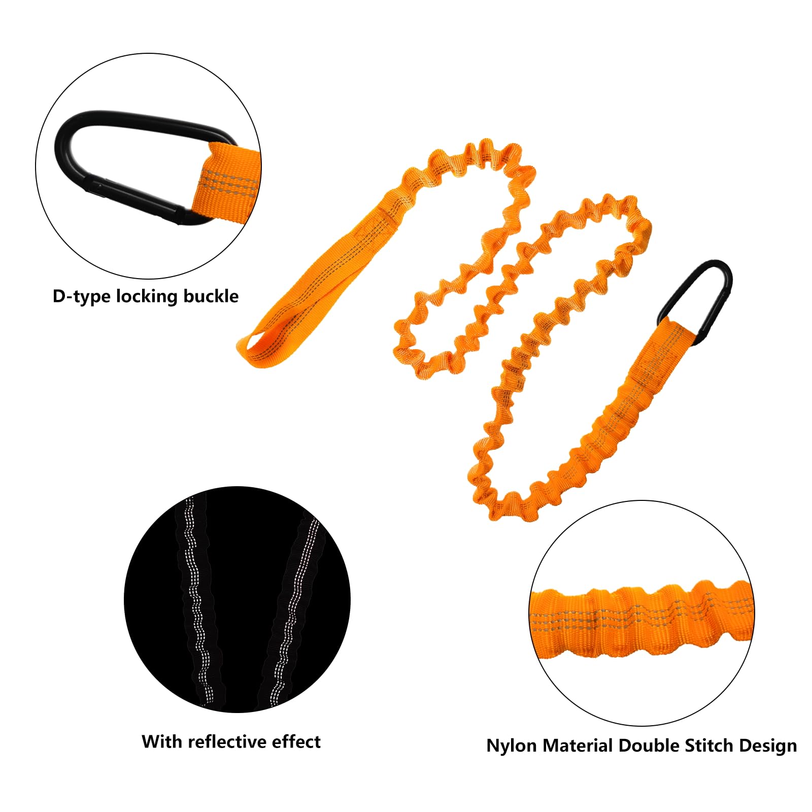 2 Pezzi Guinzaglio per pagaia per Kayak,1.5m Estensibile Kayak Paddle Leash con Moschettone per Canoa, Barca,Kayak