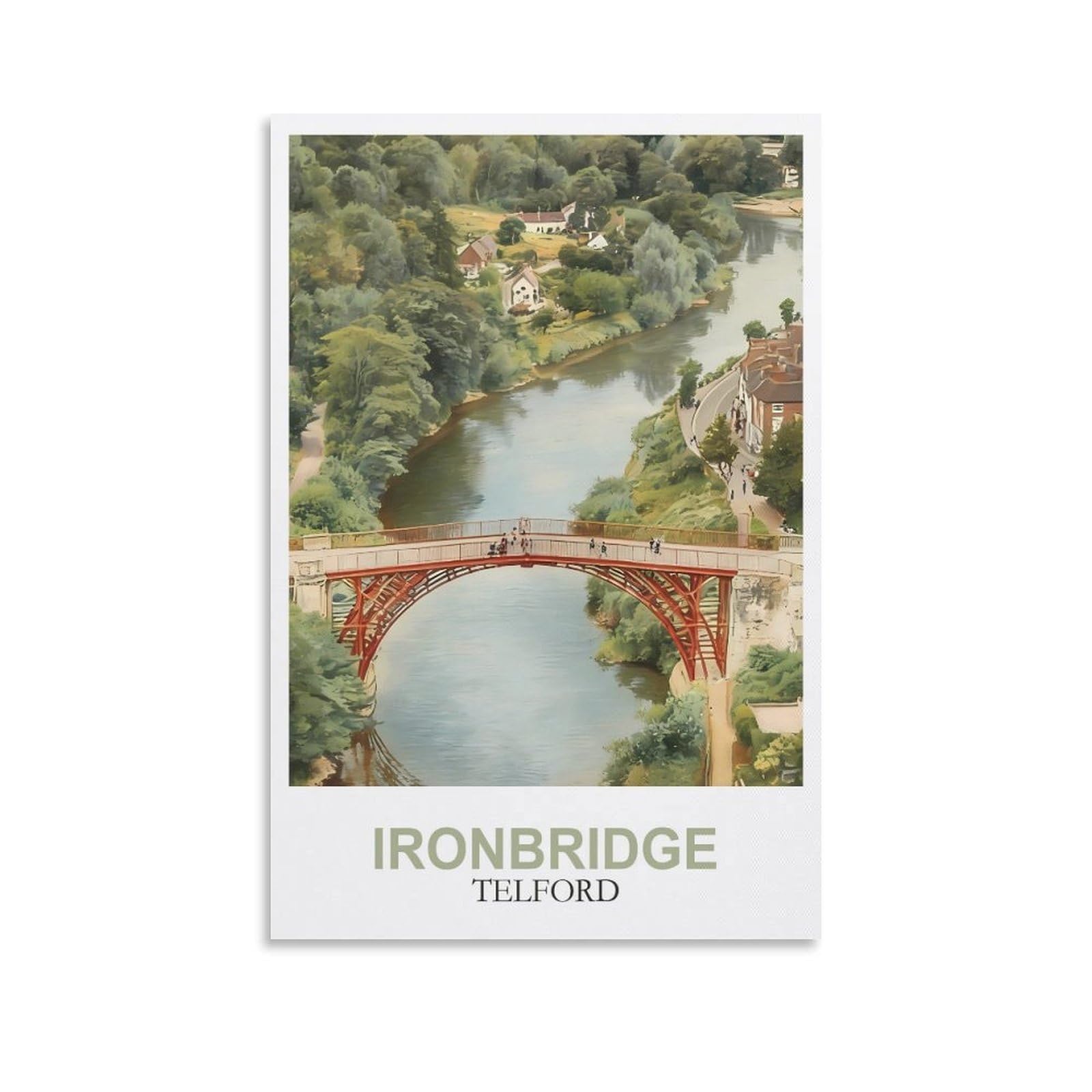 YMQWJYLW Ironbridge Telford Vintage Travel Posters 12x18inch(30x45cm) Canvas Printing Home Decor Wall Art Prints