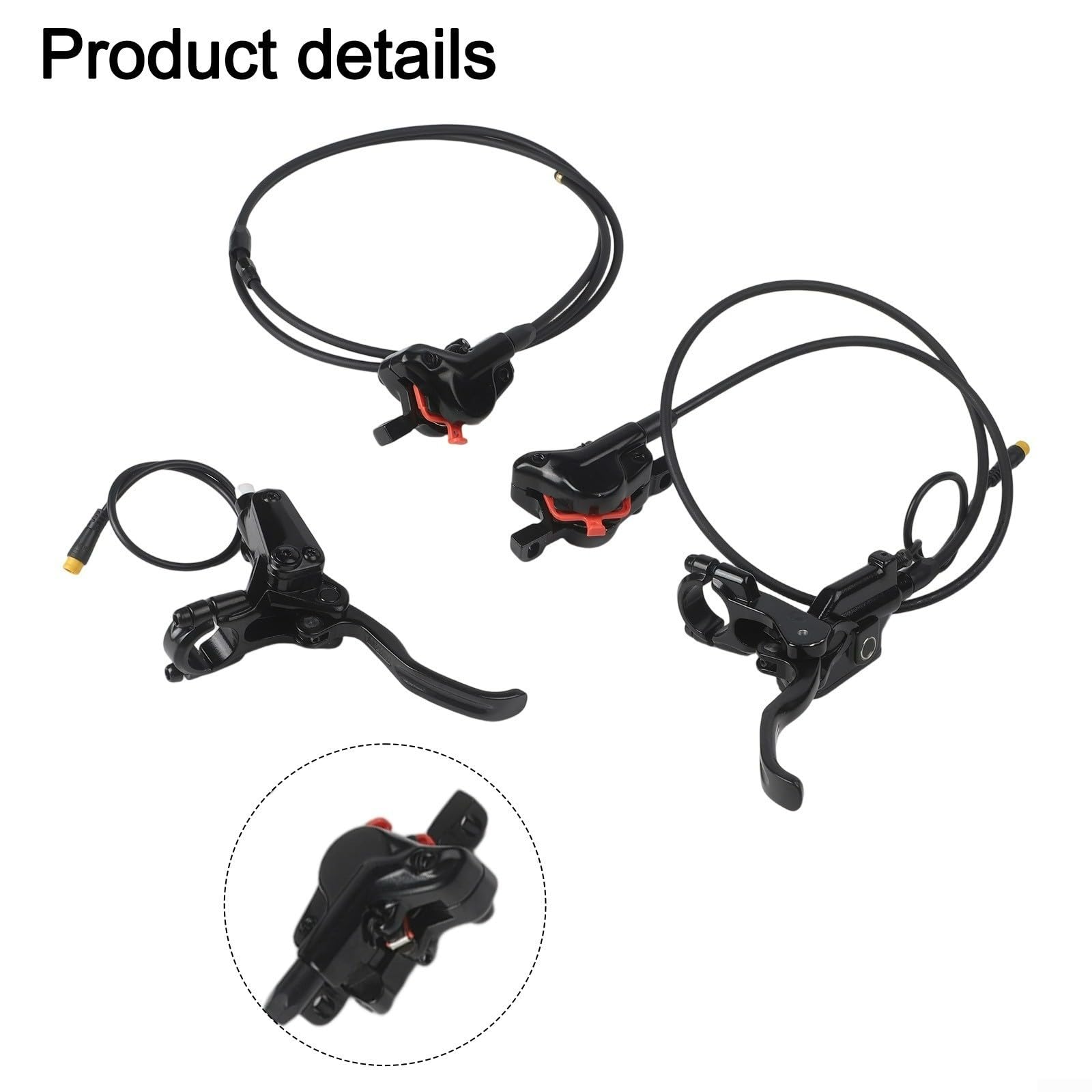 Kit de freno hidráulico de 3 pines,Para bicicletas eléctricas Freno Delantero Izquierdo 800 Mm Y Freno Trasero Derecho 1400 Mm Frenos De Disco De Metal Y Plástico