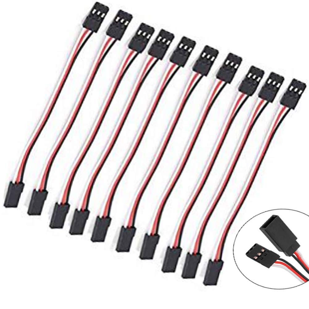 Lot de 10 rallonges de servo à 3 broches de 50 cm avec câble de 50 cm pour pièces de connexion servo RC Futaba JR