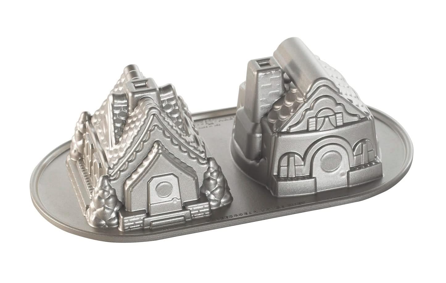 Nordic Ware - Moule à gâteau, moule à pâtisserie - Moule 2 petites Maisons Silver - Revêtement antiadhésif - Fonte d'aluminium