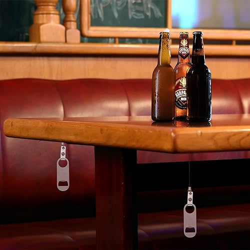 Miniatura 6 de Zonon Abrebotellas retráctil, 16 unidades, abridor de cerveza plano con clip para cinturón para camareros, abrebotellas para camareros, latas,