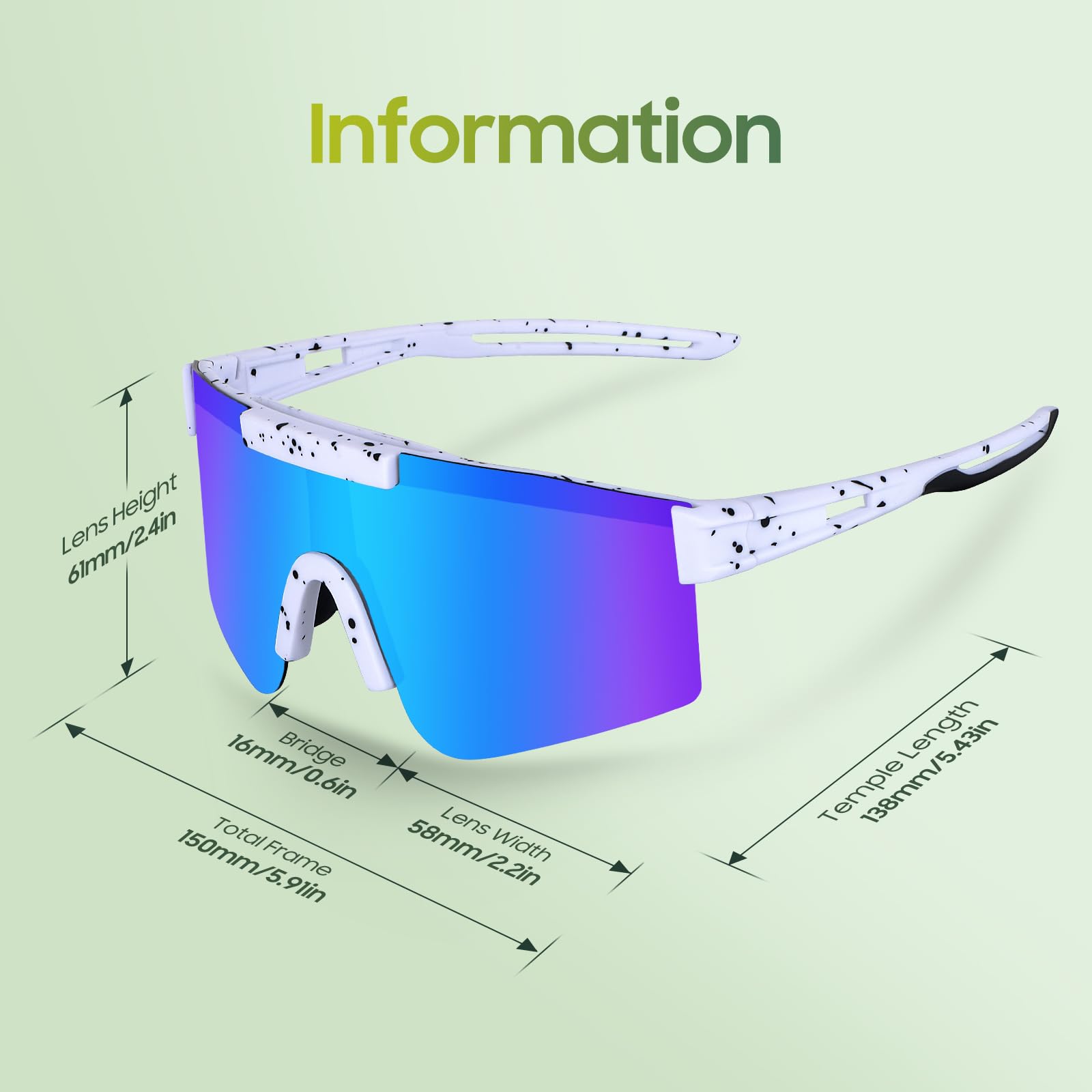 Lunette de Vitesse Cyclisme P-V Lunettes de Soleil Homme Polarisées Lunette Vélo Moto Sport Ski la Course Conduite pour Homme Femme Protection UV400