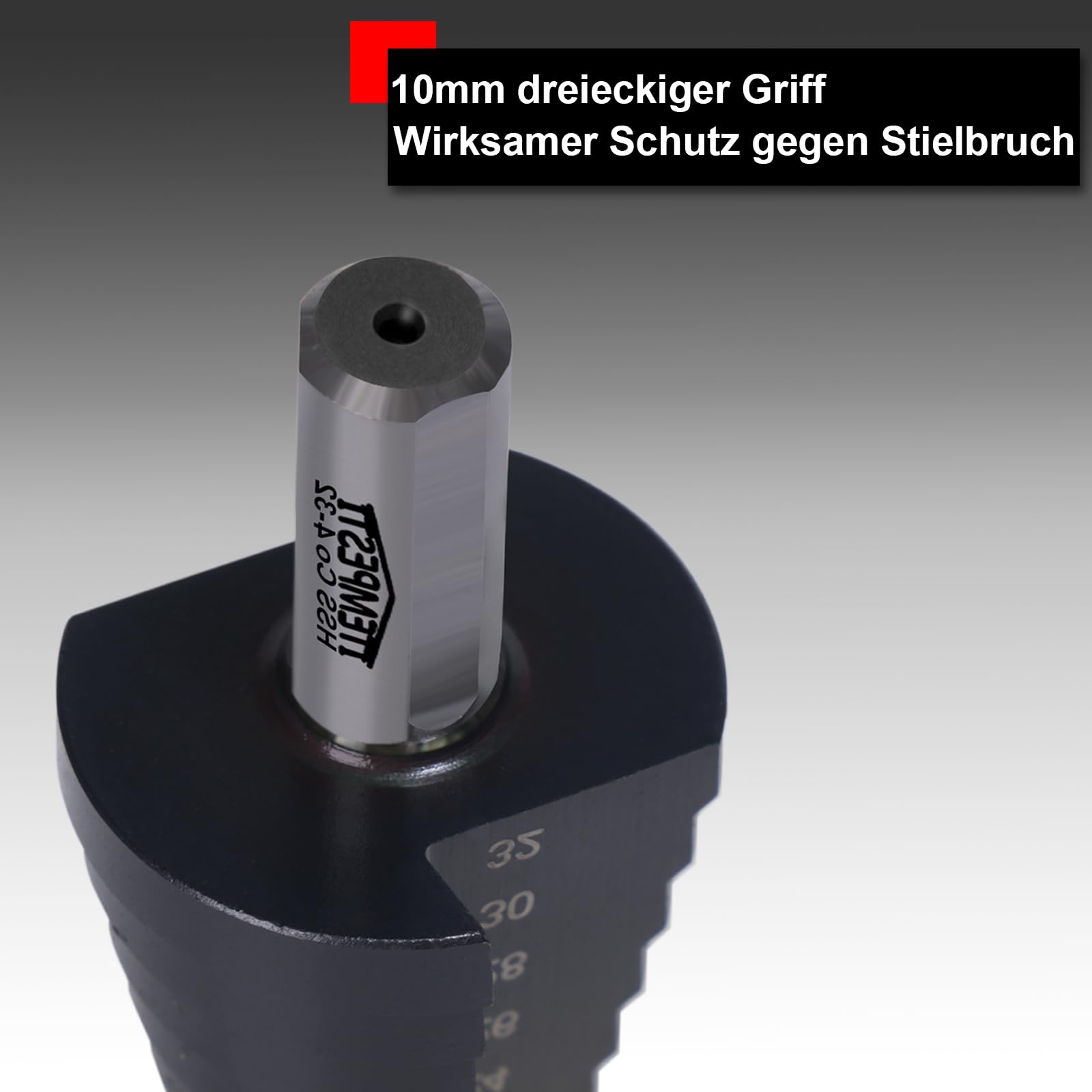 Foret étagé M35 en cobalt, Ø 4-32 mm, revêtement TiAlN, robuste et résistant aux hautes températures, convient pour métal, acier inoxydable, plastique, bois