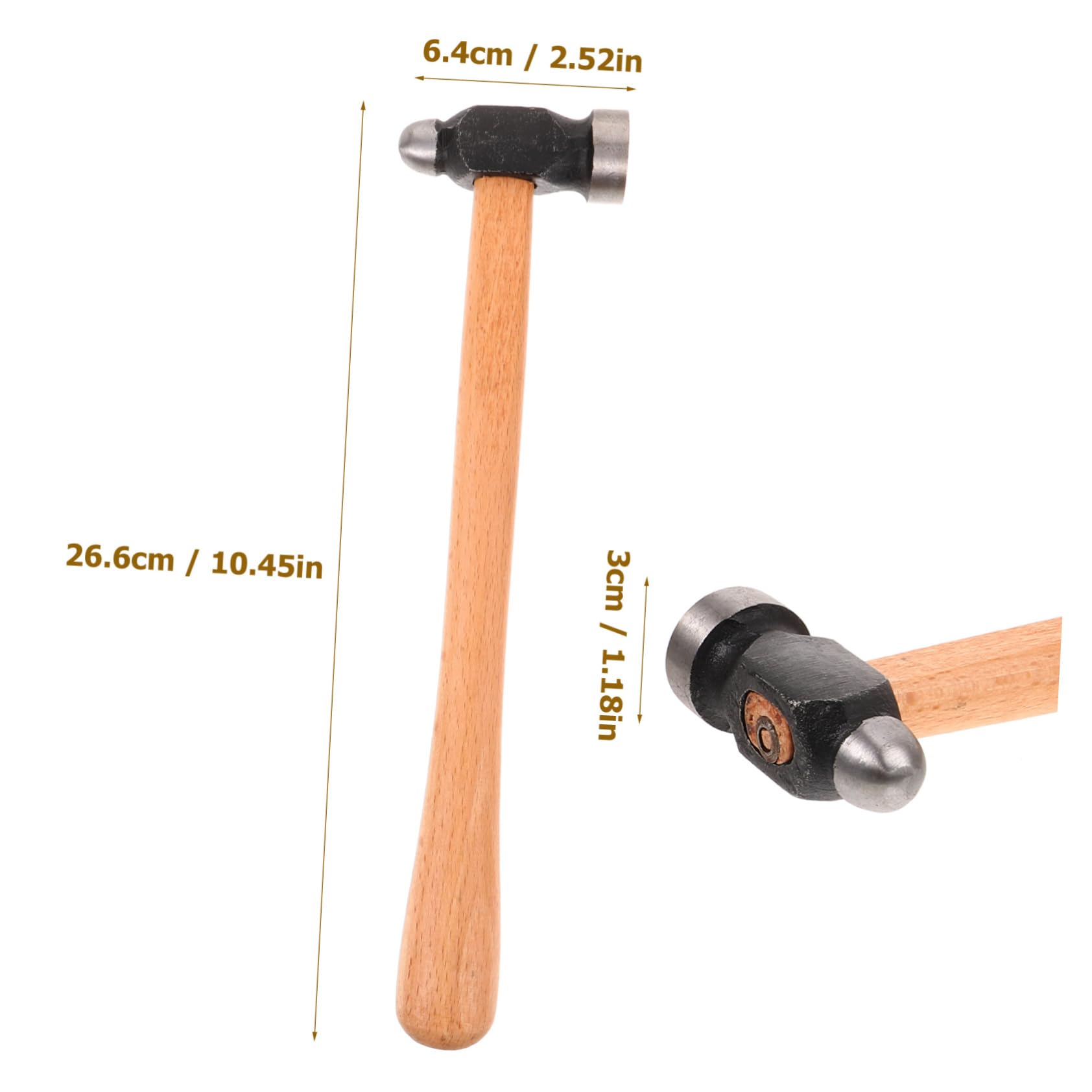 HOMOCONO Sturdy Wooden Mallet Hammer Round Head Tool for Woodworking and Installation Projects
