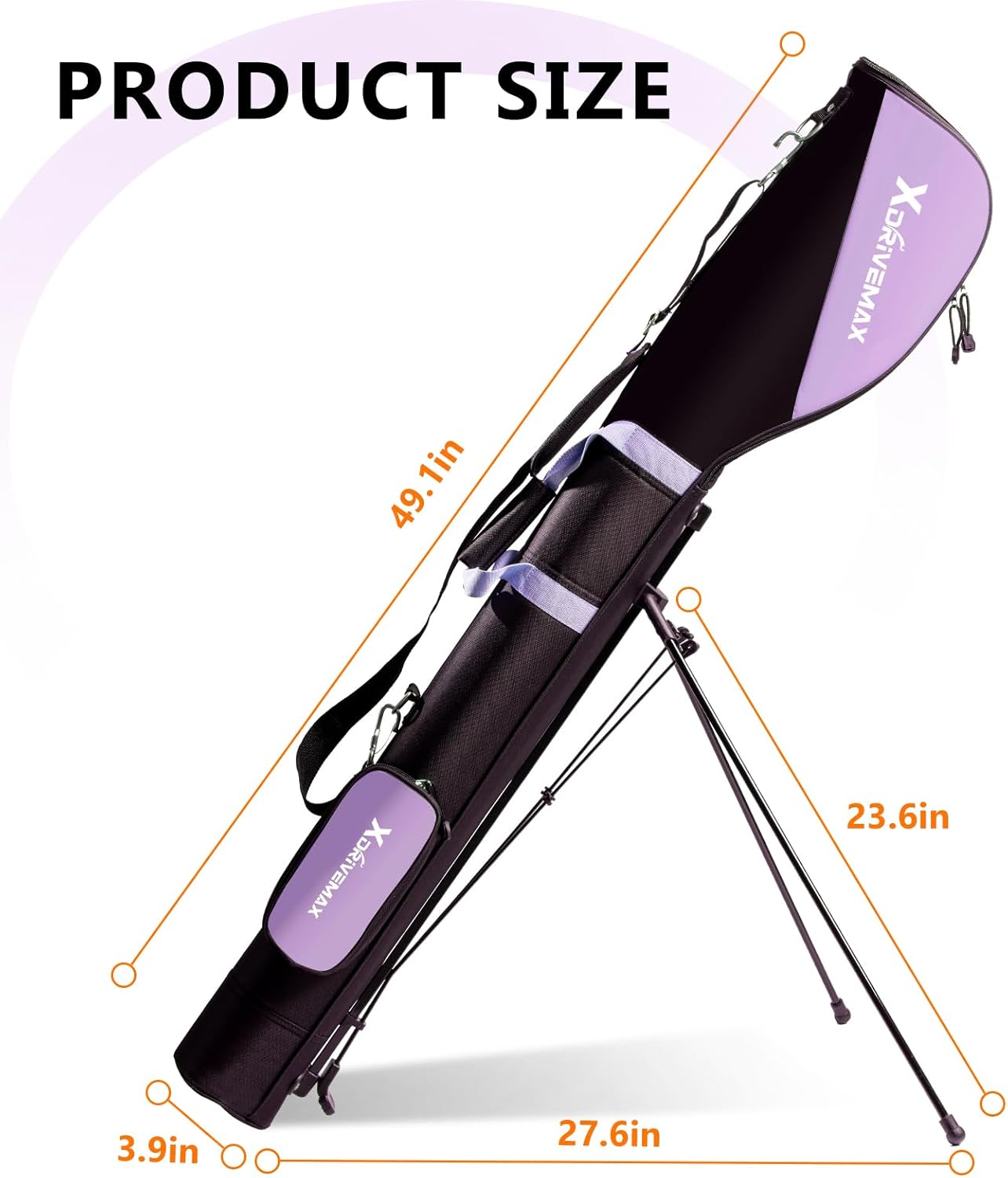 Golf Stand Bag, Lightweight Golf Carry Bag with Full-Length Zipper Protection, Sturdy Golf Club Bag for Multiple Pieces, Driving Range, Par 3 and Executive Courses