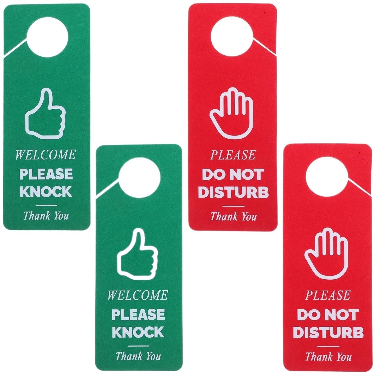 Door Handle Hanging Sign 4Pcs Felt Do Not Disturb Door Hanger Sign Please Knock Welcome Handle Hanging(Type B)