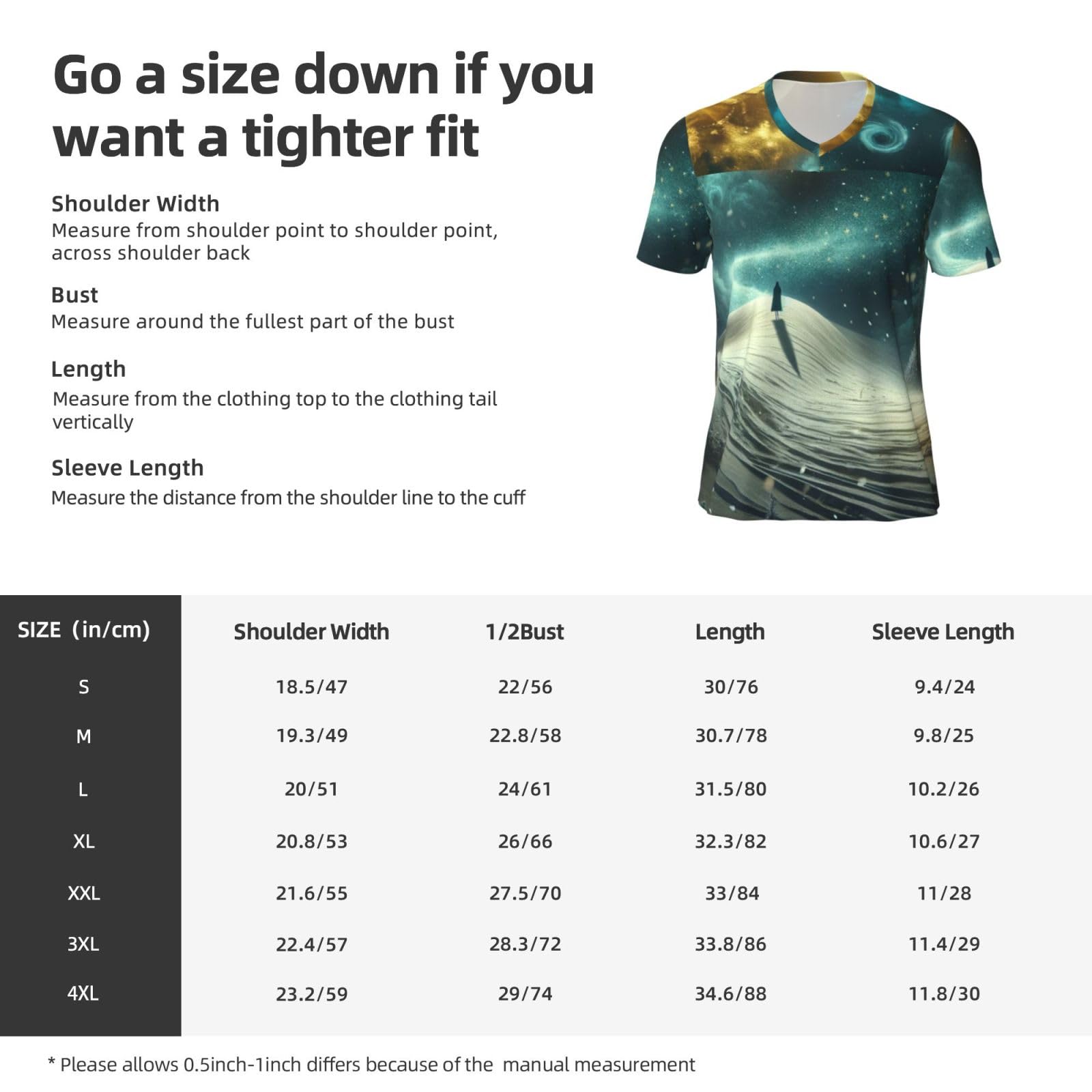 Stylish Athletic Sports Jersey Halloween-Moon-Snow Men's Rugby Jersey 4X-Large