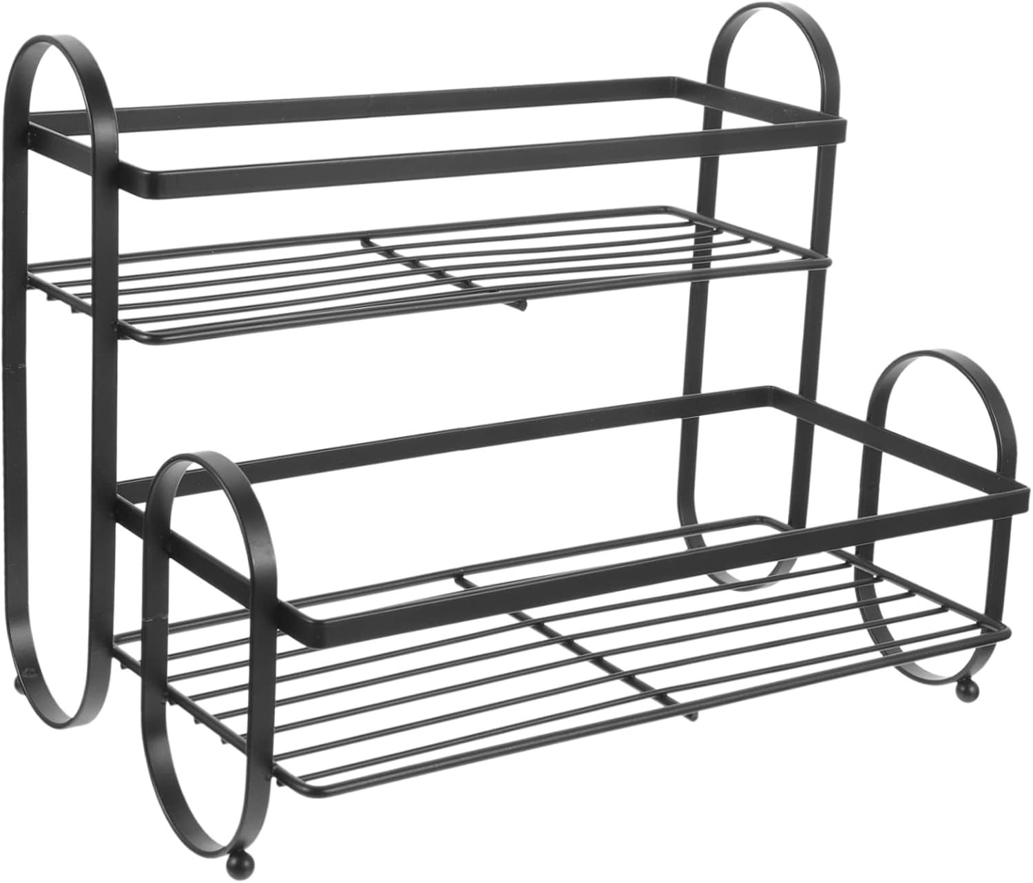IMIKEYA Double Tier Spice Rack Organizer Iron Desktop Shelf for Kitchen