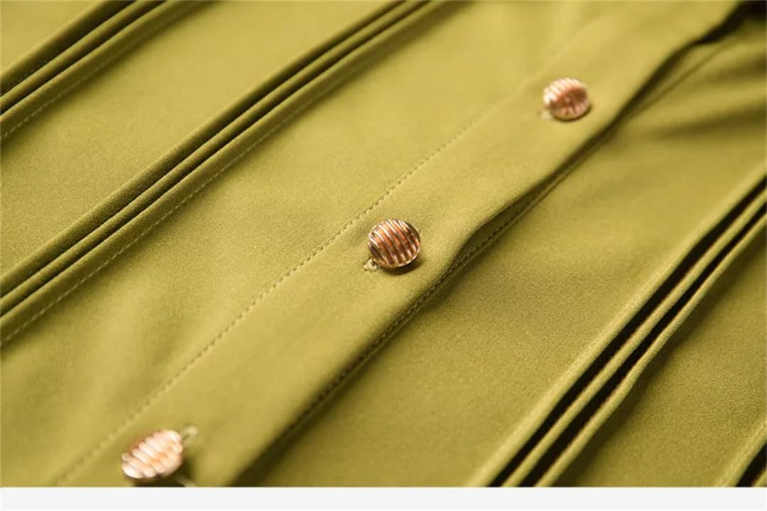 Camicette da donna casual a maniche lunghe con risvolto in tinta unita Top Button Down Slim Fit formale camicie da lavoro
