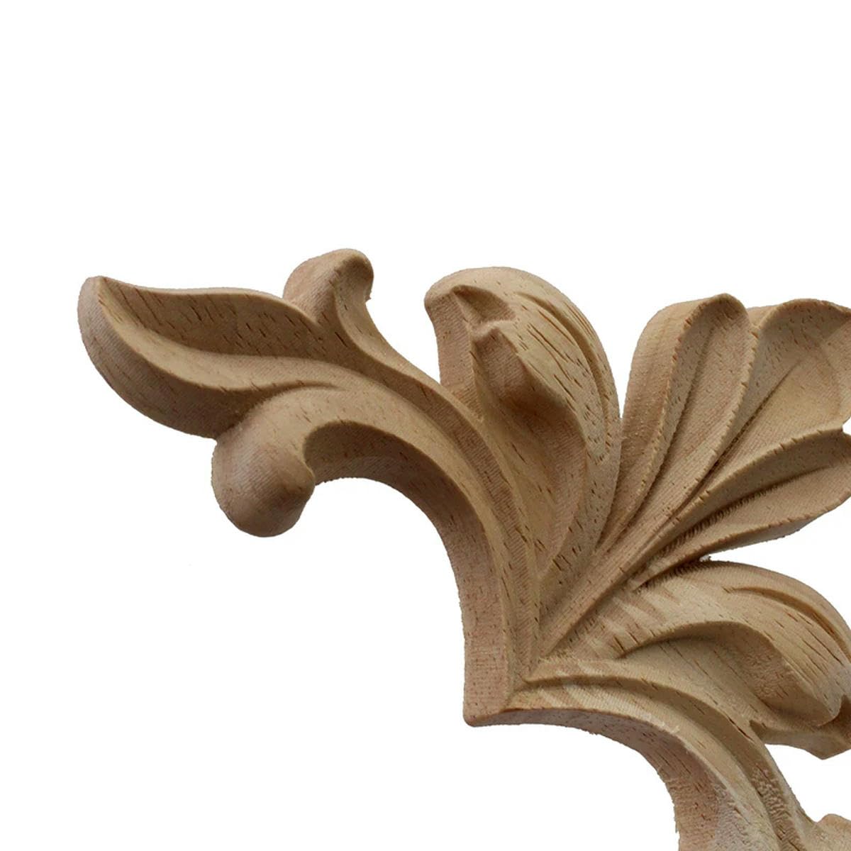 XBHGSY Bois Sculpté Décoratifs Appliques De Décoration En Bois Coin Sculpté Fleur Porte Accessoires De Meubles Décalcomanies Décoration De Maison En Bois 4 Pièces 12X12Cm