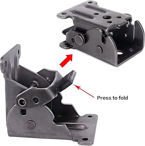 Miniatura 33 de Paquete de 4 bisagras de bloqueo para soportes de mesa plegables, soportes plegables de alta resistencia, bisagra plegable de bloqueo automático