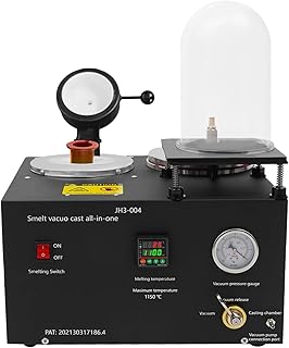 Vacuum Casting Machine, 3CFM 1/2HP 2L Digital Display High Temperature Refining Metal Jewelry Casting Machine Gold Melting Furnace w/Graphite Crucible for Making Jewelry Smelting Scrap