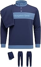 GX GARGIX Men's Winter Pyjamas Coral Fleece Half Neck with Buttons and Cuffs Long Trousers Cuffs Various Colours Patterns Sizes M-XXL