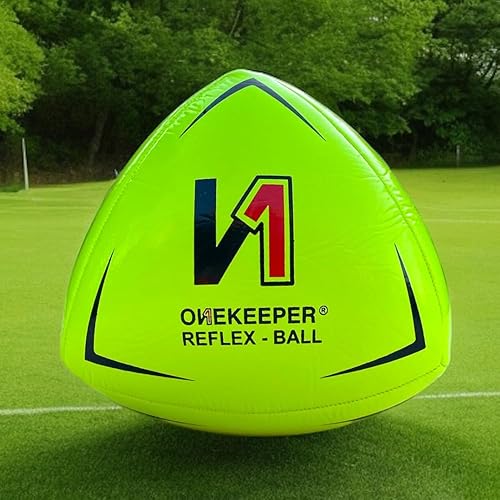 ONEKEEPER Pelota de reflejo y reacción de fútbol, blanco, naranja, azul, rosa y amarillo fluo, entrenamiento de agilidad y coordinación para niños y