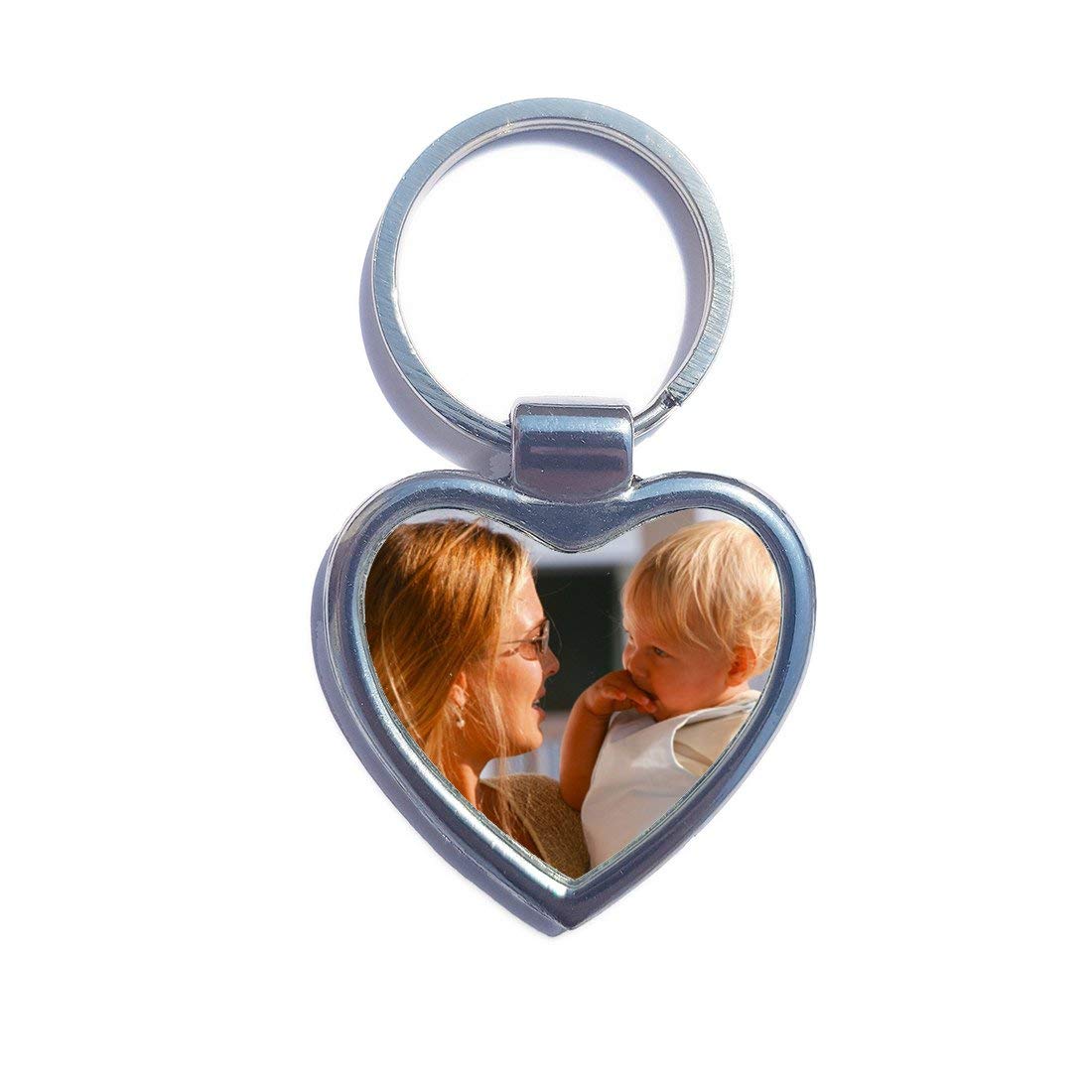 Giftsonn Heart Personalized Photo Printed Keychain Print On Both Side | Metal
