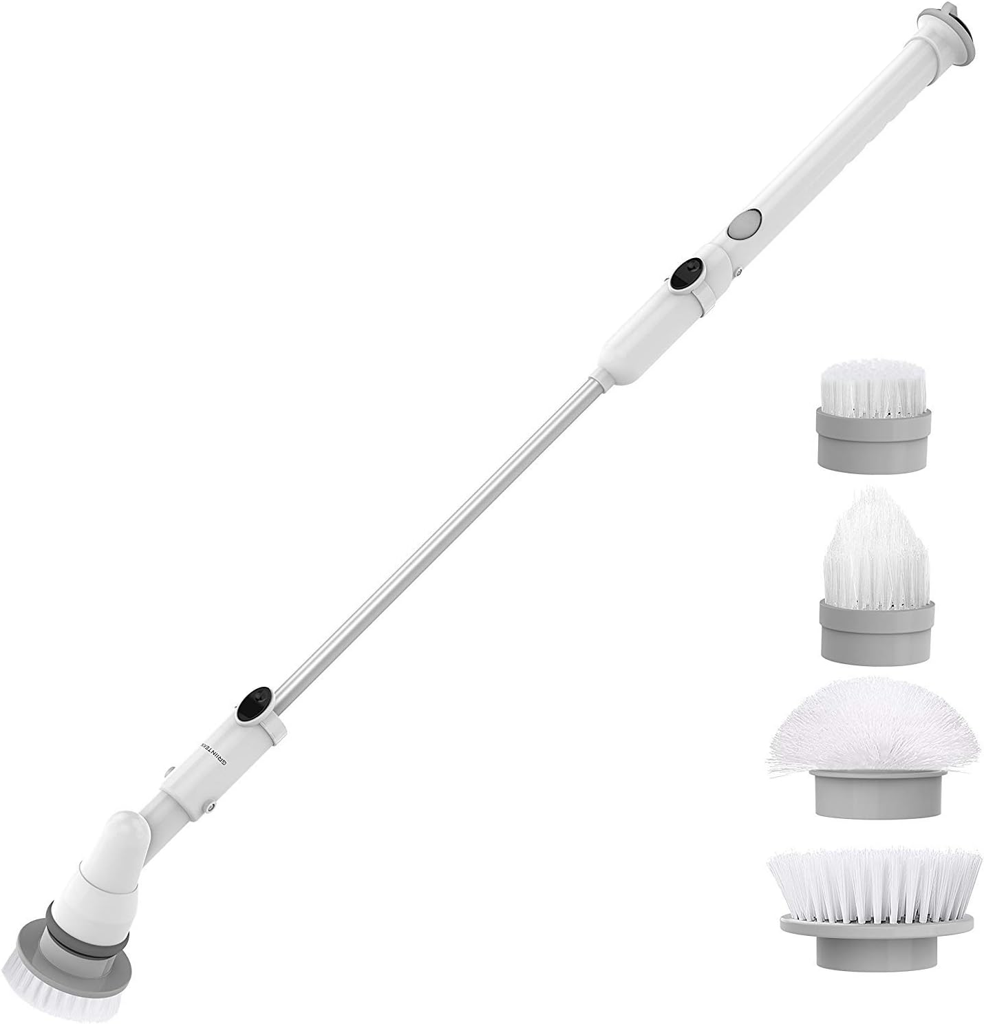 Electric Spin Scrubber,GRIINTEKK Tub and Tile Scrubber- Cordless Power Spin Scrubber for Bathroom, Floor, Wall, Floor, Scrub Brush Scrubber- With 4 Rechargeable Rotating Head and 1 Adapter