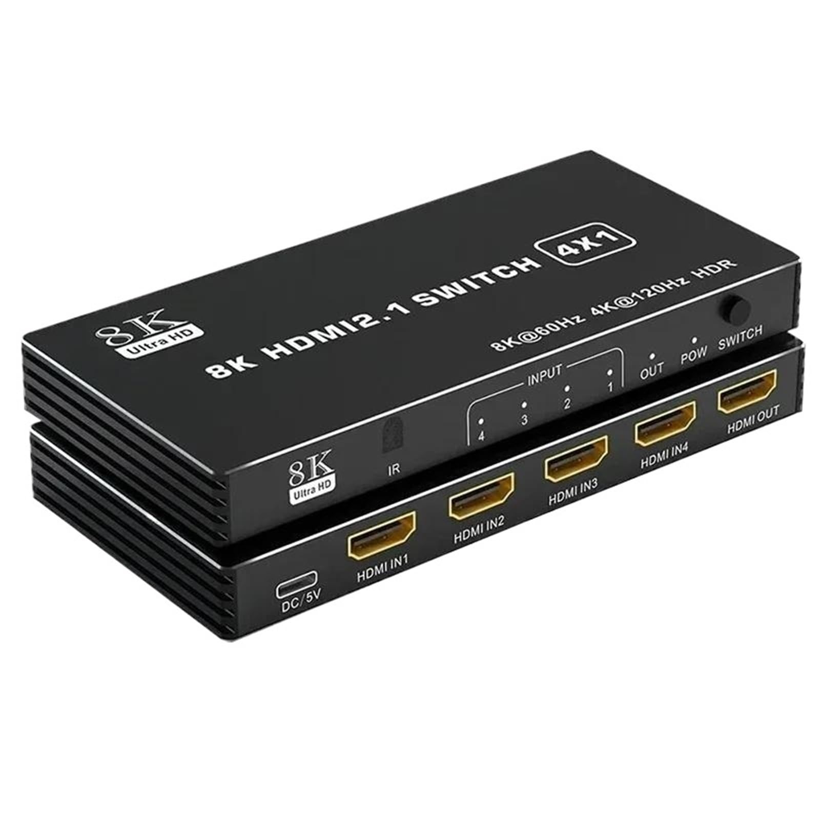 HDMI 2.1 Switch Splitter 120 Hz 5-portowy HDMI 4K 120 Hz rozdzielacz CEC 48 gbps HDR HDMI 2.1 Switch 8K (4 x 1)