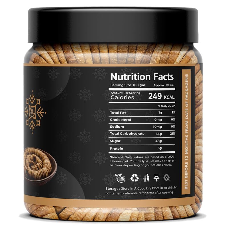 Image of FROZEN NUTS Premium Afghani Dried Figs (Anjeer) | Natural & Soft Anjir Dry Fruit | Rich in Iron, Fiber, Calcium & Vitamins | Healthy Snack for Digestion, Immunity & Energy | 100gm