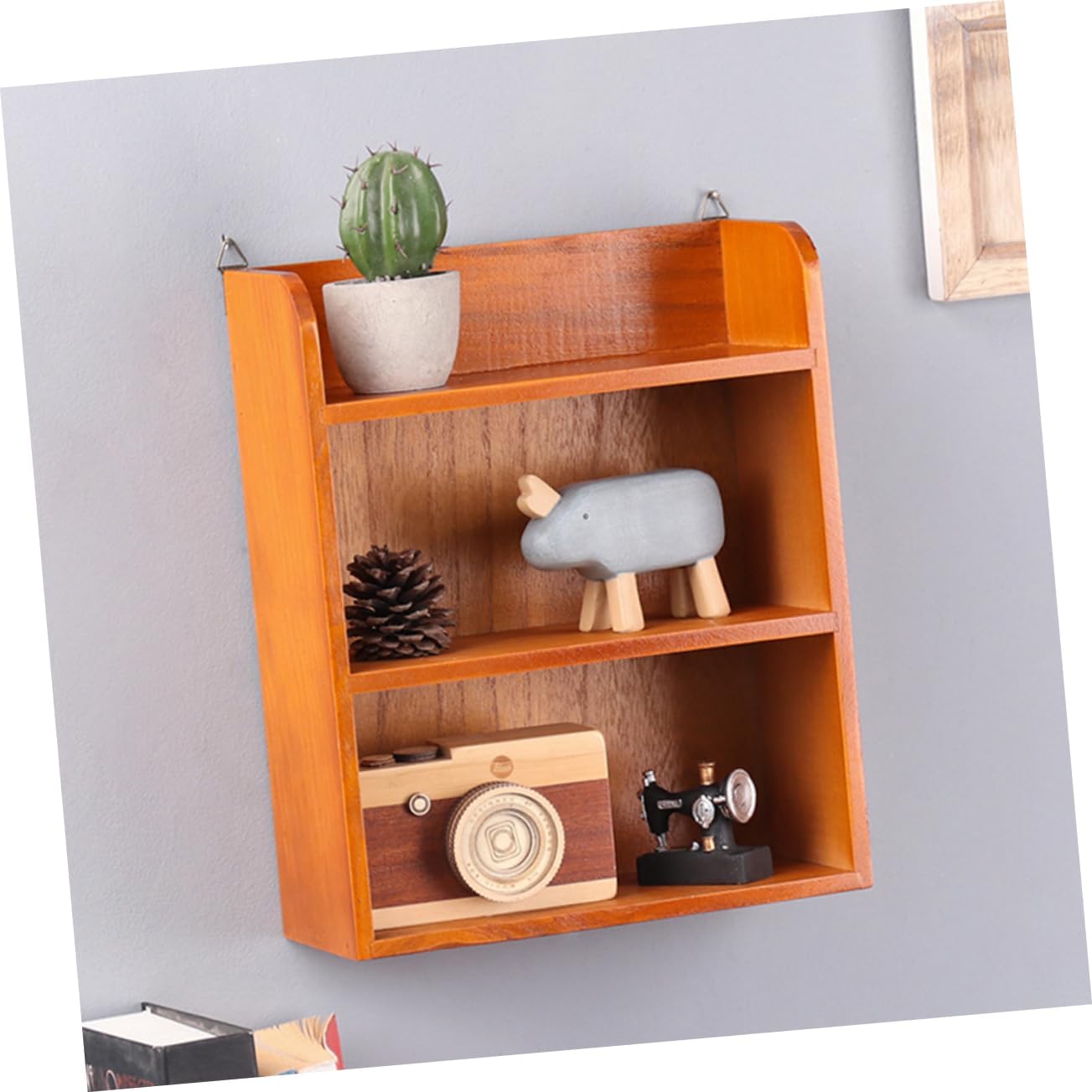 ORFOFE Retro Wooden Wall Shelving Cube Shelves for Bedroom Home Decor Storage Rack