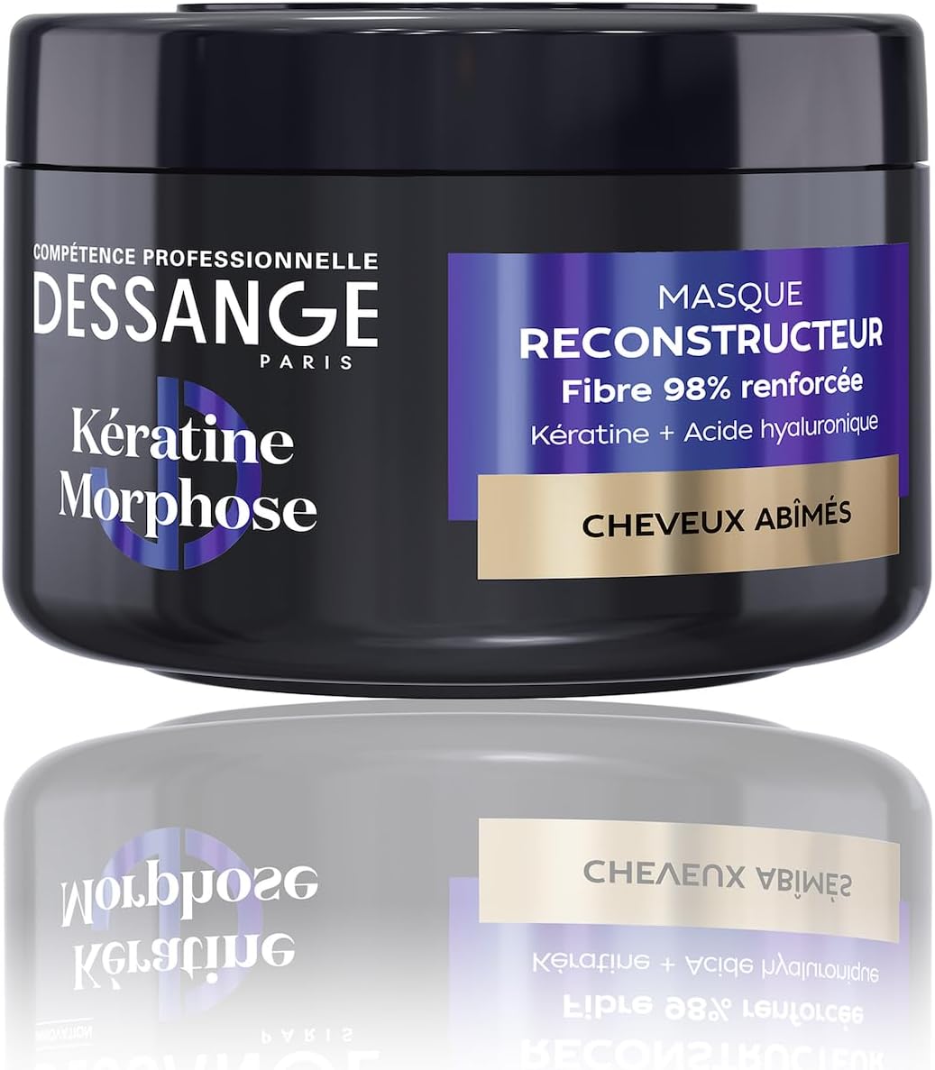 DESSANGE – Keratin Morphose Reconstructive Hair Mask – Formula Enriched With Vegetable Keratin & Hyaluronic Acid – Repairs & Protects Hair Fiber – Damaged Hair – 280ml